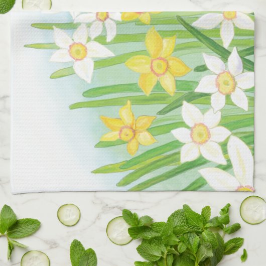 Spring Daffodils Theedoek (Gevouwen)