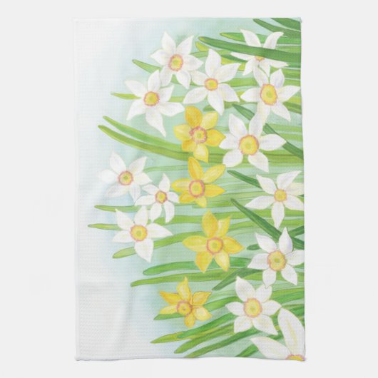 Spring Daffodils Theedoek (Verticaal)