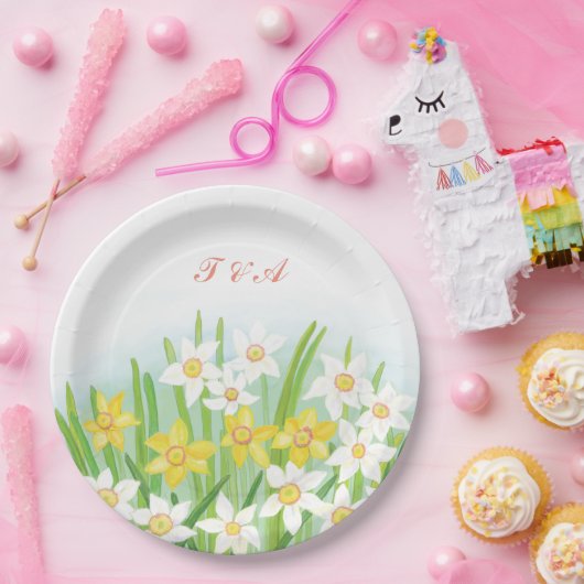 Spring Daffodils Wedding Papieren Bordje (Feest)