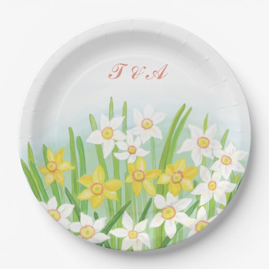 Spring Daffodils Wedding Papieren Bordje (Voorkant)