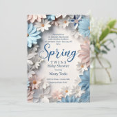 Spring Daisies Baby Shower Invitation Kaart (Staand voorkant)