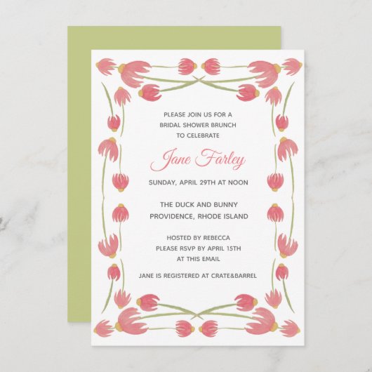 Spring Daisies Brunch Uitnodiging (Voorkant / Achterkant)