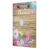 Spring Daisies Foliage and Butterflies on Wood Klembord (Links)