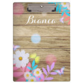 Spring Daisies Foliage and Butterflies on Wood Klembord (Voorkant)