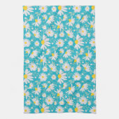 Spring Daisies - Helderblauw Theedoek (Verticaal)