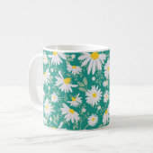 Spring Daisies - Heldergroen Koffiemok (Voorkant links)