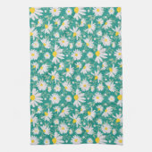 Spring Daisies - Heldergroen Theedoek (Verticaal)