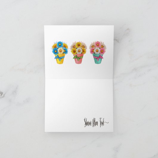 Spring Daisies Note Kaart (Binnen)