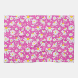 Spring Daisies - Roze Theedoek