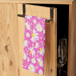 Spring Daisies - Roze Theedoek