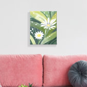 Spring Daisies | Waterverf witte bloem Canvas Afdruk (Insitu (Woonkamer))