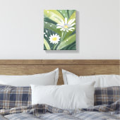 Spring Daisies | Waterverf witte bloem Canvas Afdruk (Insitu (Slaapkamer))