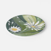 Spring Daisies | Waterverf Witte Bloementuin Papieren Bordje (Gekanteld)