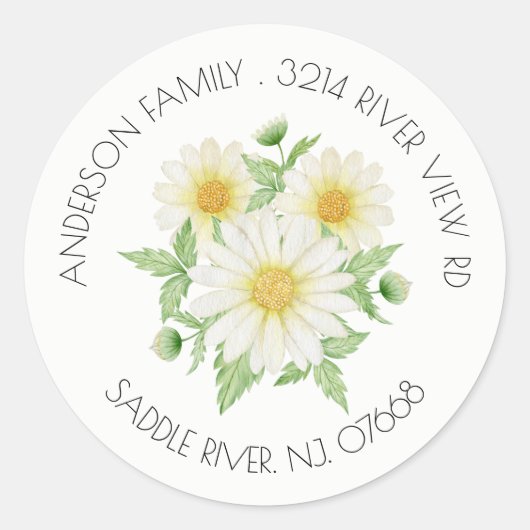 Spring Daisy Adreslabel Sticker (Voorkant)