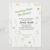 Spring Daisy Baby shower nodigt uit Kaart (Voorkant / Achterkant)