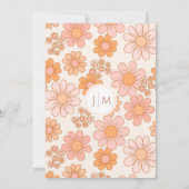 Spring Daisy Bloemen Retro Boho Huwelijksuitnodigi Kaart (Achterkant)