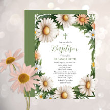 Spring Daisy Blooms Girl Floral Baptisme