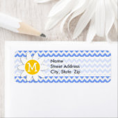 Spring Daisy, Blue Chevron Pattern Etiket (Insitu)