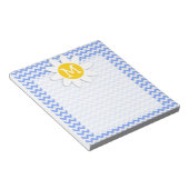 Spring Daisy, Blue Chevron Pattern Notitieblok (Schuin)