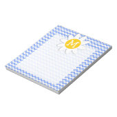 Spring Daisy, Blue Chevron Pattern Notitieblok (Linkerzijde)