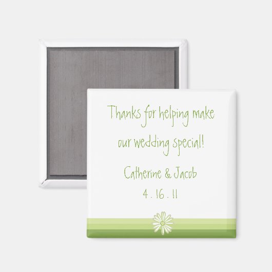 Spring Daisy Bruiloft Favor Magnet (Voorkant / Achterkant)