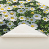 Spring Daisy Field: Serene achtergrond Sherpa Deken (3/4)