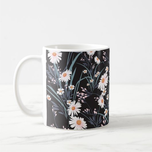 Spring Daisy Floral naadloos ontwerp Koffiemok (Links)