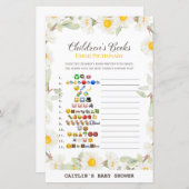 Spring Daisy Flower Baby shower Game (Voorkant / Achterkant)