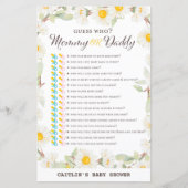 Spring Daisy Flower Baby shower Game (Voorkant)
