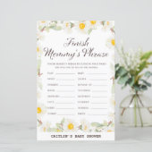 Spring Daisy Flower Baby shower Game (Staand voorkant)