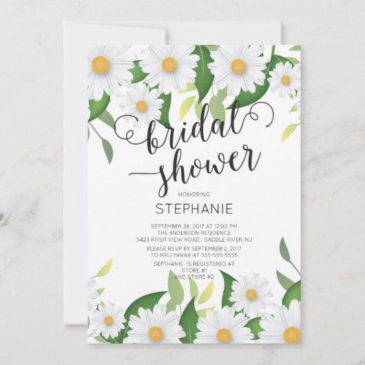 Spring Daisy Flowers Bridal Shower Kaart (Voorkant)