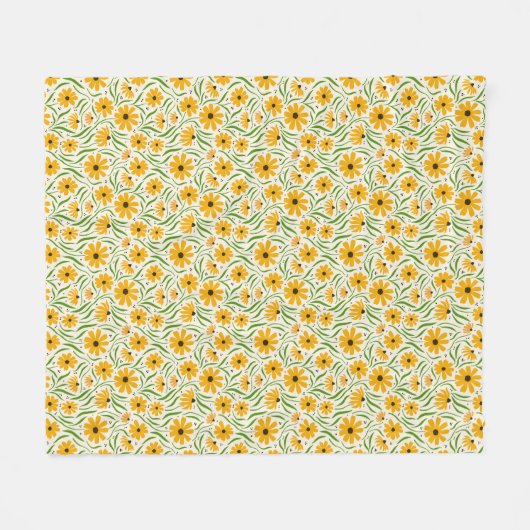 Spring Daisy Flowers Fleece Deken (Voorkant (Horizontaal))