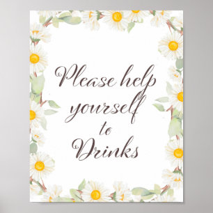 Spring Daisy Thapse Bridal   Teken Baby shower Poster