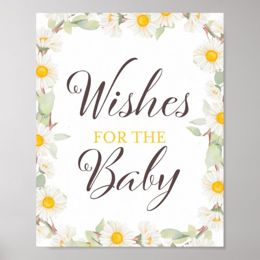 Spring Daisy Themed Bridal | Baby Shower Sign Poster (Voorkant)