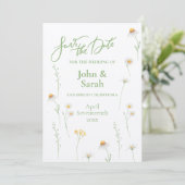 Spring Daisy Wedding Save the Date Invitation Kaart (Staand voorkant)