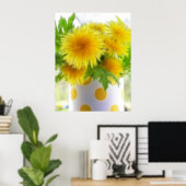 Spring Dandelion Bouquet Poster (Thuiskantoor)