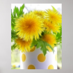 Spring Dandelion Bouquet Poster