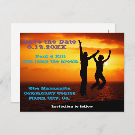 Spring de bezem briefkaart (Voorkant / Achterkant)