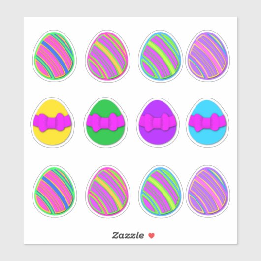 Spring Decorated Easter Egg Stickers (Vel)