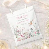 Spring Deep Pink Butterfly Floral Baby shower Bedankzakje (Geknipt)