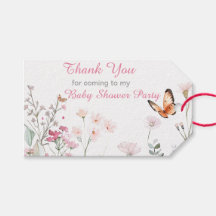 Spring Deep Pink Butterfly Floral Baby shower