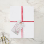 Spring Deep Pink Butterfly Floral Baby shower Cadeaulabel (Met Touw)