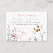 Spring Deep Pink Butterfly Floral Baby shower Informatiekaartje (Voorkant)