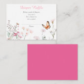 Spring Deep Pink Butterfly Floral Baby shower Informatiekaartje (Voorkant / Achterkant)