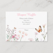 Spring Deep Pink Butterfly Floral Baby shower Informatiekaartje (Voorkant)