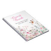 Spring Deep Pink Butterfly Floral Baby Shower Notitieboek (Rechterzijde)
