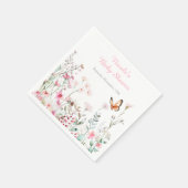 Spring Deep Pink Butterfly Floral Baby shower Servet (Hoek)