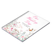 Spring Deep Pink Butterfly Floral Wedding Notitieboek (Linkerzijde)