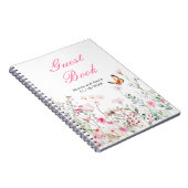 Spring Deep Pink Butterfly Floral Wedding Notitieboek (Rechterzijde)