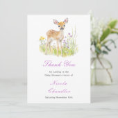 Spring Deer Baby shower Bedankkaart (Staand voorkant)